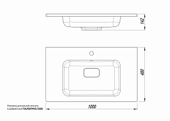 картинка Раковина для ванной Florentina ПАЛЕРМО-1000 
