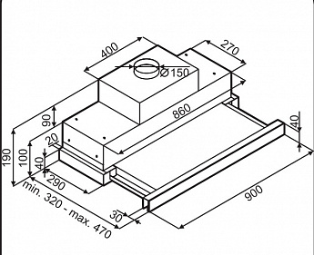картинка Кухонная вытяжка Maunfeld GALAXY 90 BLACK 