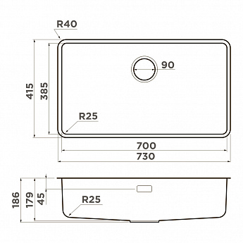 картинка Кухонная мойка Omoikiri Omi 73-U/I Ultra lg 