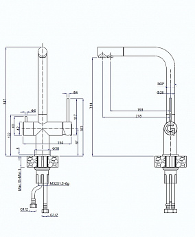 картинка Смеситель Rivelato Lugano 1523513 nero/oro 