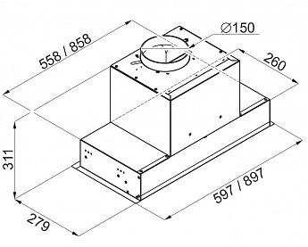картинка Кухонная вытяжка Maunfeld FANTASY 90 BLACK 