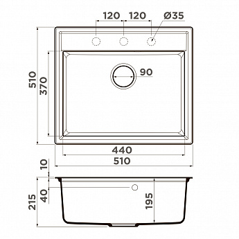 картинка Мойка для кухни Omoikiri Daisen 51 