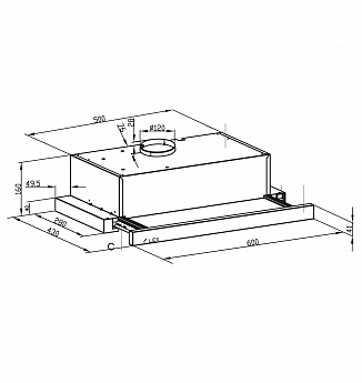картинка Кухонная вытяжка Lex HIDE 600 BLACK 