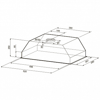 картинка Кухонная вытяжка Krona SVEN 600 white one knob 