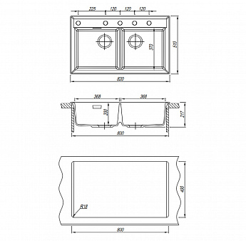 картинка Мойка для кухни Florentina ТОСКАНА 820 