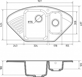 картинка Мойка для кухни Granfest-Quarz GF-Z14  картинка Мойка для кухни Granfest-Quarz GF-Z14