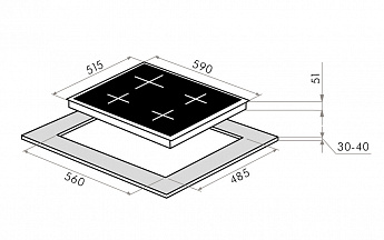 картинка Варочная панель Maunfeld EGHS.64.63CS/G нержавеющая сталь 