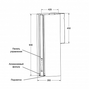 картинка Кухонная вытяжка Lex TORO 350 WHITE 
