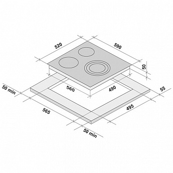 картинка Варочная панель Krona TERZO 60 BL черный  картинка Варочная панель Krona TERZO 60 BL черный