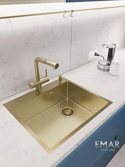 картинка Кухонная мойка Emar EMB-560(TOP) PVD Matt Gold 