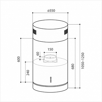 картинка Кухонная вытяжка Lex TUBO ISOLA 350 