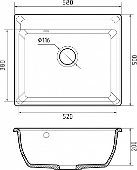 картинка Кухонная мойка Granfest GF-V580 