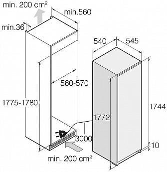 картинка Встраиваемый холодильник Asko RFB31831EI 