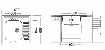 картинка Мойка Ukinox STD600.600 ---5C 0LS 