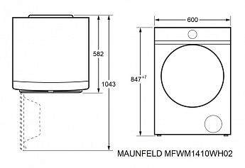 картинка Стиральная машина с инвертором Maunfeld MFWM1410WH02  картинка Стиральная машина с инвертором Maunfeld MFWM1410WH02