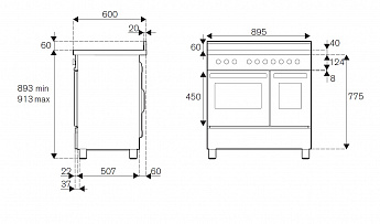 картинка Комбинированная кухонная плита Bertazzoni PRO96L2ENET чёрная 