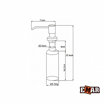 картинка Дозатор для мыла Emar ЕД-401D.PVD Dark  картинка Дозатор для мыла Emar ЕД-401D.PVD Dark