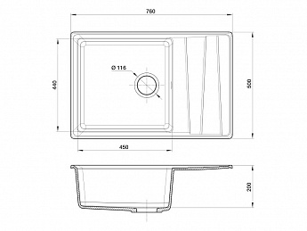 картинка Мойка для кухни Granfest GF-LV-760L 
