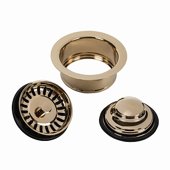 картинка Металлическая горловина с ситечком Bone Crusher золото глянцевое 