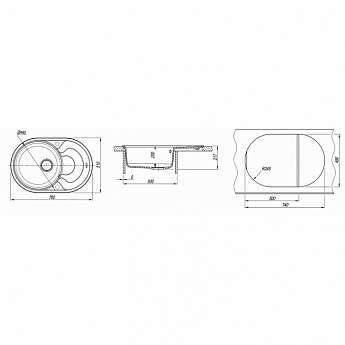 картинка Мойка для кухни Florentina Родос-760 
