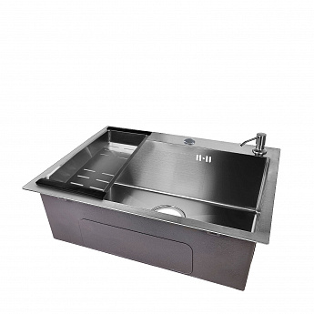 картинка Комплект Emar Satine (мойка, дозатор, корзина)  картинка Комплект Emar Satine (мойка, дозатор, корзина)