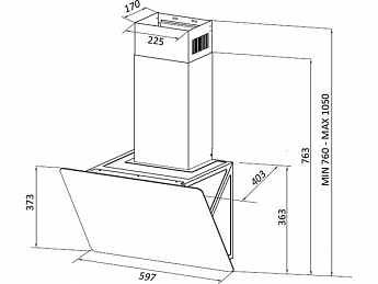 картинка Кухонная вытяжка наклонная Midea MH60AN364GW белая 