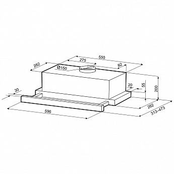 картинка Кухонная вытяжка Krona KAMILLA TK 600 BLACK 