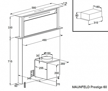 картинка Кухонная вытяжка Maunfeld Prestige 60 