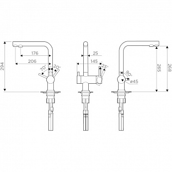 картинка Смеситель Omoikiri PURE DROP LITE + NAGANO C 