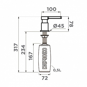 картинка Дозатор для мыла Omoikiri OM-05 
