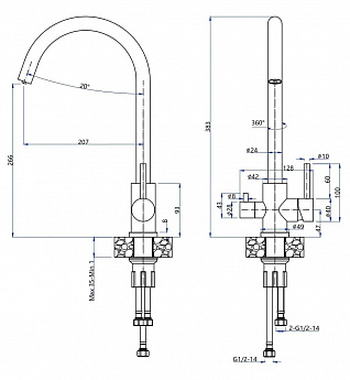 картинка Смеситель Granfest Urban GF-Z-5420 