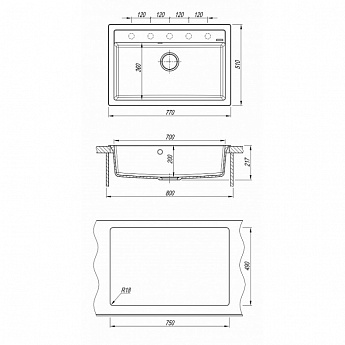 картинка Мойка для кухни Florentina ЛИПСИ-770 