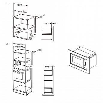 картинка Микроволновая печь встраиваемая Weissgauff BMWO-209 PDW белая 