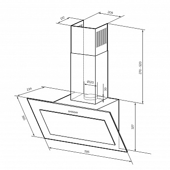 картинка Кухонная вытяжка Lex MIO 600 BLACK 