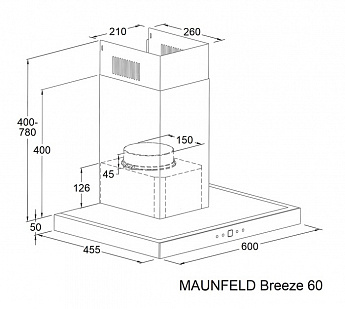 картинка Кухонная вытяжка Maunfeld Breeze 60 Inox  картинка Кухонная вытяжка Maunfeld Breeze 60 Inox