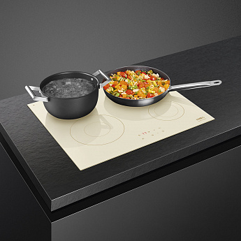 картинка Индукционная варочная панель Smeg SI2641DP кремовый 