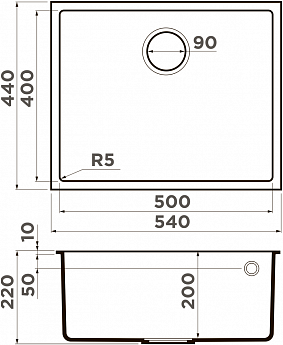 картинка Мойка для кухни Omoikiri BOSEN-54 