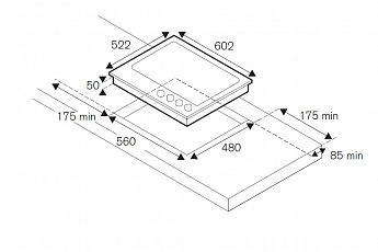 картинка Газовая варочная панель Bertazzoni P604LPROX нержавеющая сталь 