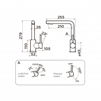 картинка Смеситель Omoikiri Nakagawa 2 Plus-BN 
