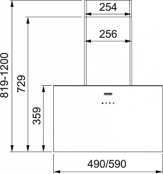 картинка Кухонная вытяжка наклонная Franke LENS BK 50 черная 