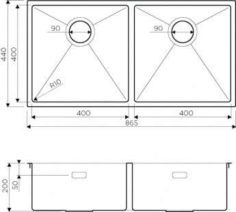 картинка Мойка для кухни Omoikiri Taki-86-2-LG 