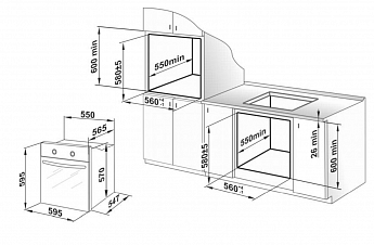 картинка Электрический духовой шкаф Weissgauff EOV 166 LB 