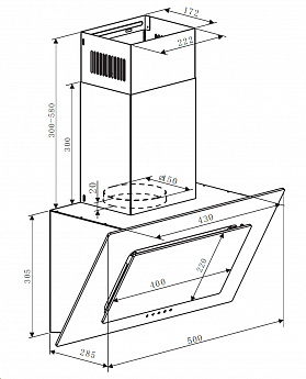 картинка Кухонная вытяжка Weissgauff Zaurak 50 PB WH 