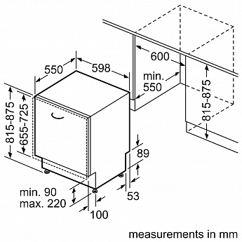 картинка Посудомоечная машина встраиваемая Bosch SBH4HVX00E 