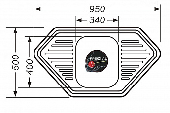 картинка Мойка для кухни Premial 9550B 