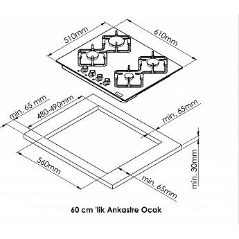 картинка Газовая варочная панель Monsher  MSG 60 Acier   картинка Газовая варочная панель Monsher  MSG 60 Acier