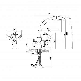 картинка Смеситель Florentina ШАЛЕ 