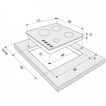 картинка Газовая варочная панель Krona CALORE 60 WH белый 
