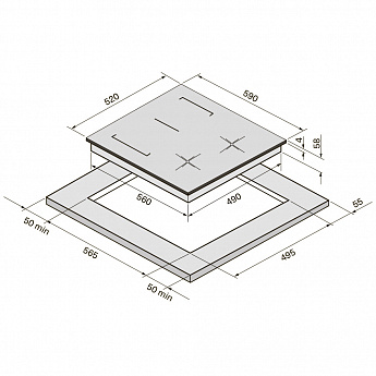 картинка Индукционная варочная панель Krona GENESIS max 60 BL 
