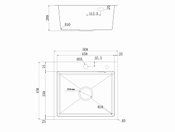 картинка Кухонная мойка Ukinox PRB500.450 -GT10C 0CW 01 